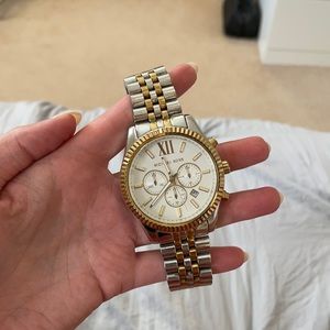 Michael Kors gold and silver oversized watch